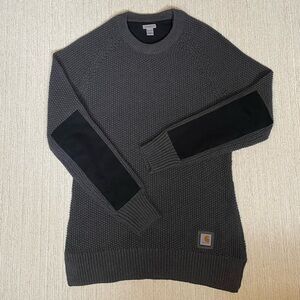 Carhartt Waffle Knit Sweater Gray Crewneck Pullover Womens M
